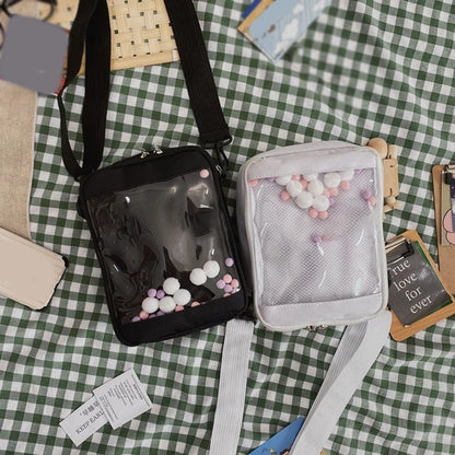 Korean Style Messenger Bag for Women JK Shoulder Bag Girl Clear Crossbody Bag
