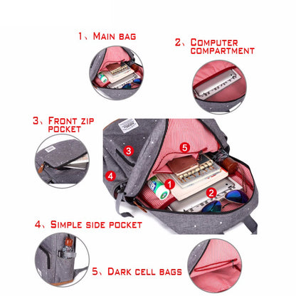 Korean Style Oxford Backpack Simple School Bags For Teenage Girls Casual Women Travel Sports Backpack Business14 inch Laptop Bag