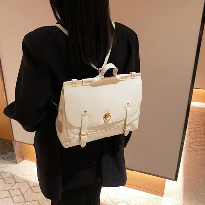 Korean Style Women Backpacks Handbags Female Girl Business Metal Lock ShoulderBags Laptop Bags