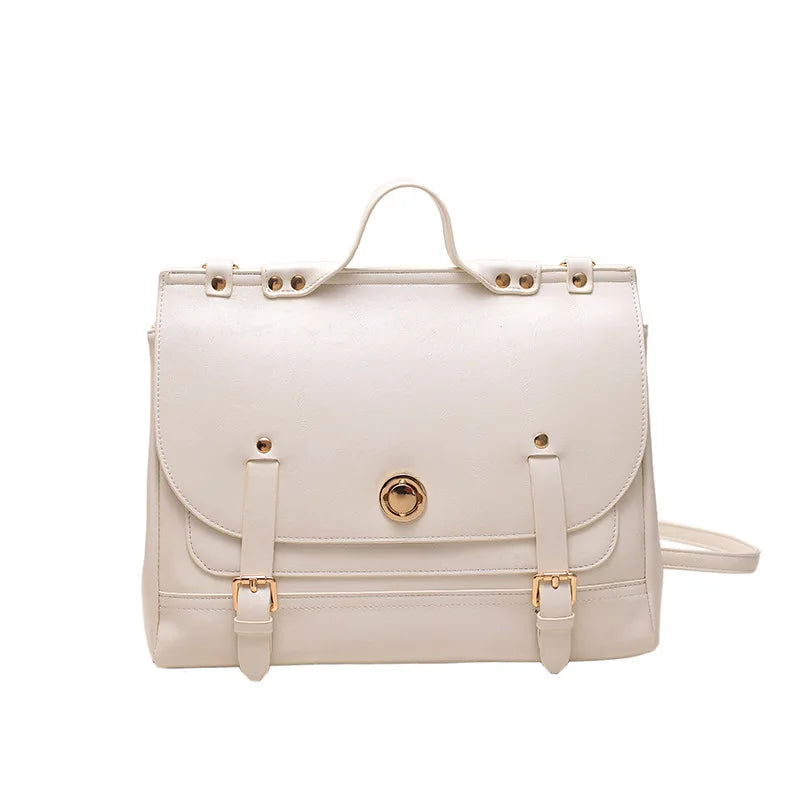 Korean Style Women Backpacks Handbags Female Girl Business Metal Lock ShoulderBags Laptop Bags