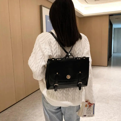 Korean Style Women Backpacks Handbags Female Girl Business Metal Lock ShoulderBags Laptop Bags