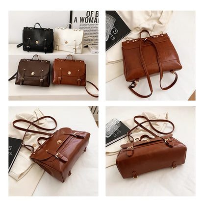 Korean Style Women Backpacks Handbags Female Girl Business Metal Lock ShoulderBags Laptop Bags