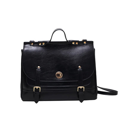 Korean Style Women Backpacks Handbags Female Girl Business Metal Lock ShoulderBags Laptop Bags