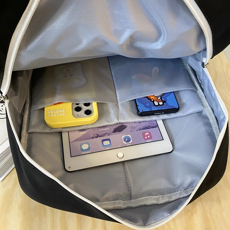 Korean Style Women Girl Backpacks Students School Waterproof Transparent Multiple Pockets Cute ItBags Laptop Bags