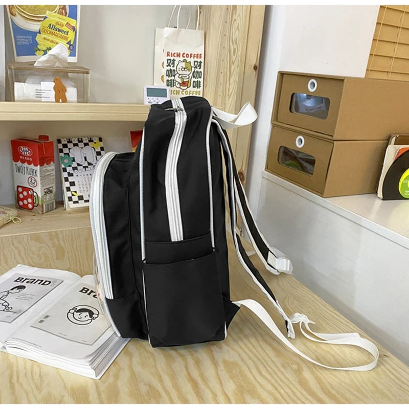 Korean Style Women Girl Backpacks Students School Waterproof Transparent Multiple Pockets Cute ItBags Laptop Bags