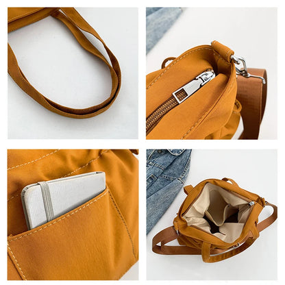 Korean Style Women Minimalist Shoulder Bags Briefcases OL Students Drawstring High Capacity Office HandBags Totes