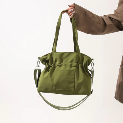 Korean Style Women Minimalist Shoulder Bags Briefcases OL Students Drawstring High Capacity Office HandBags Totes