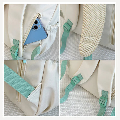 Korean Style Women Multi Pockets Backpacks Preppy Honeycomb Breathable Girl Students School Bags Teenager ShoulderBags