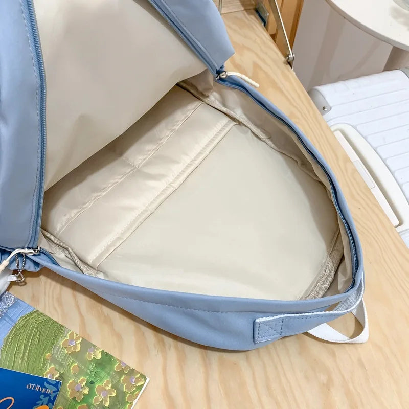 Korean Style Women Multi Pockets Backpacks Preppy Honeycomb Breathable Girl Students School Bags Teenager ShoulderBags