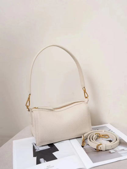 Korean Sweet All-match Shoulder Bags 2024 New Spring New Genuine Leather Underarm Handbags Female Large Capacity Purses Clutch
