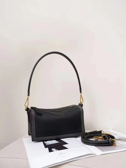 Korean Sweet All-match Shoulder Bags 2024 New Spring New Genuine Leather Underarm Handbags Female Large Capacity Purses Clutch