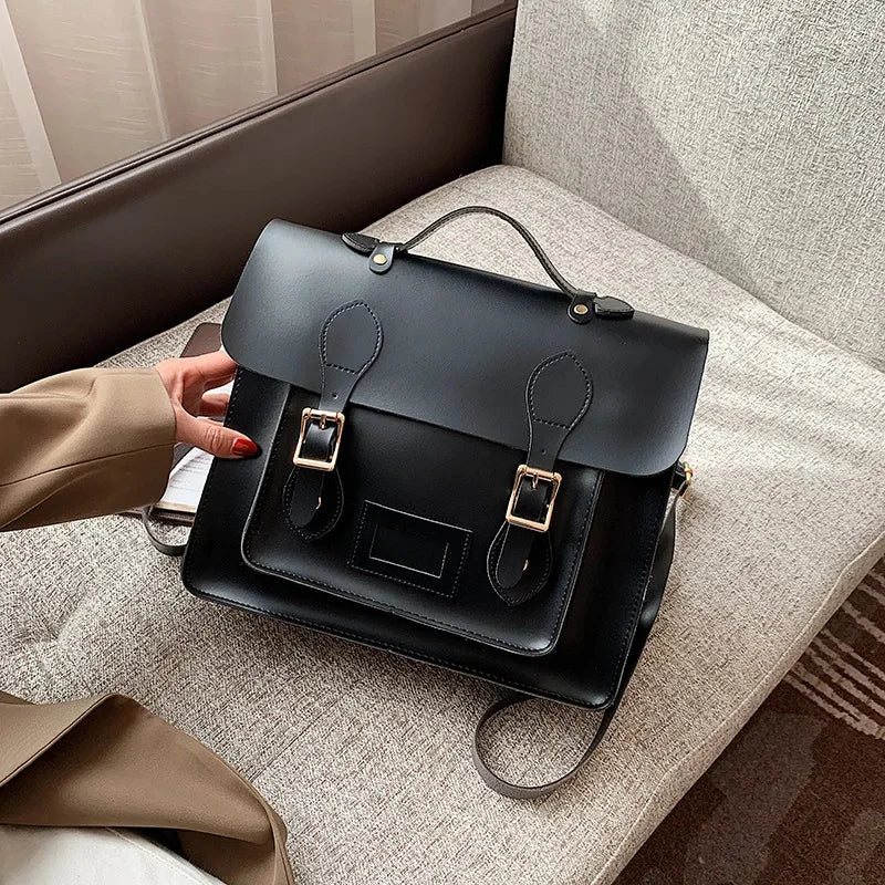 Korean Vintage Women Backpacks Postman Preppy Style Student Backpack Commuter Female Portable Shoulder Bag Ladies Totes
