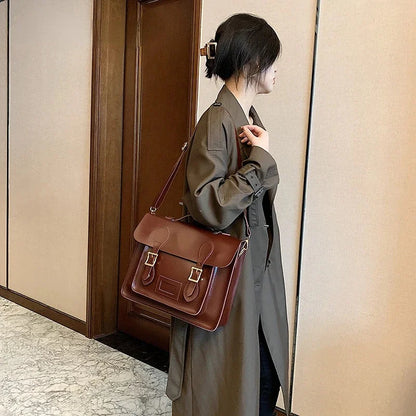 Korean Vintage Women Backpacks Postman Preppy Style Student Backpack Commuter Female Portable Shoulder Bag Ladies Totes