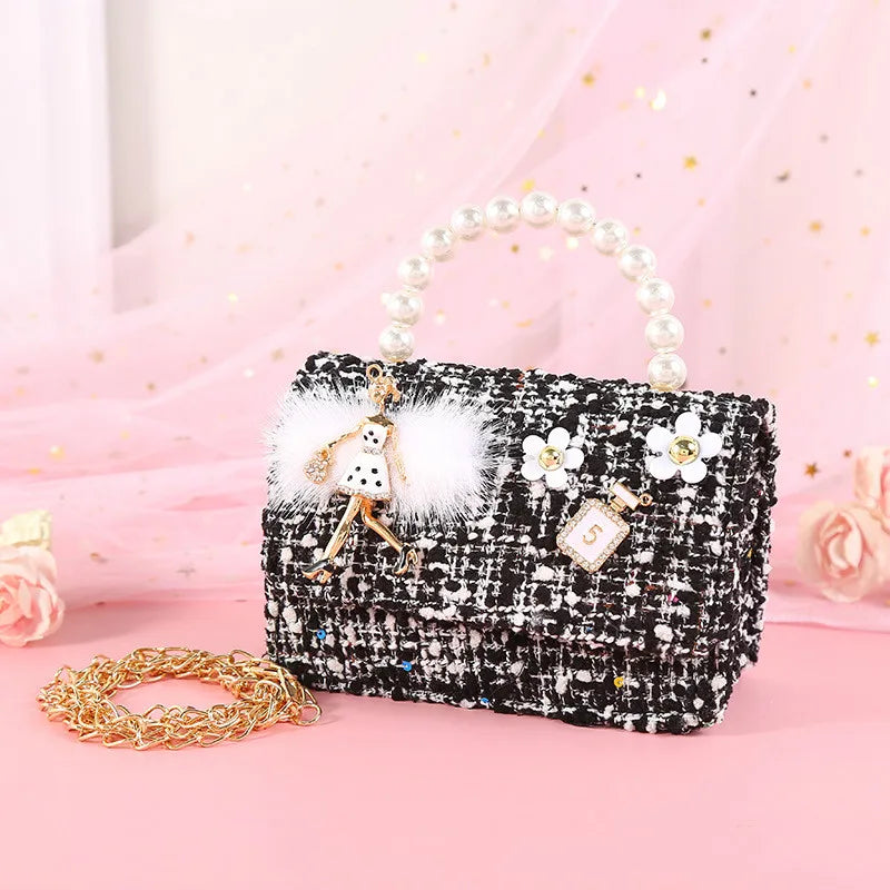 Korean Women Mini Handbags Tote Cute Pearl Messenger Bag Girl Small Coin Wallet Pouch Girls Party Hand Bag Purse