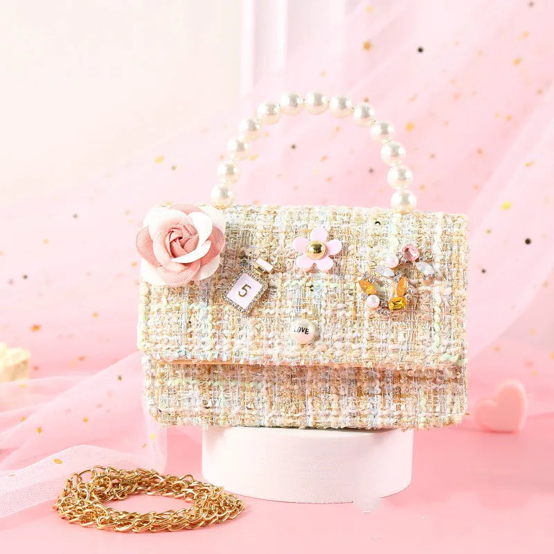 Korean Women Mini Handbags Tote Cute Pearl Messenger Bag Girl Small Coin Wallet Pouch Girls Party Hand Bag Purse