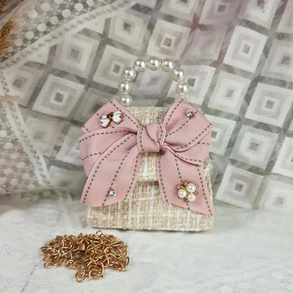 Korean Women Mini Handbags Tote Cute Pearl Messenger Bag Girl Small Coin Wallet Pouch Girls Party Hand Bag Purse