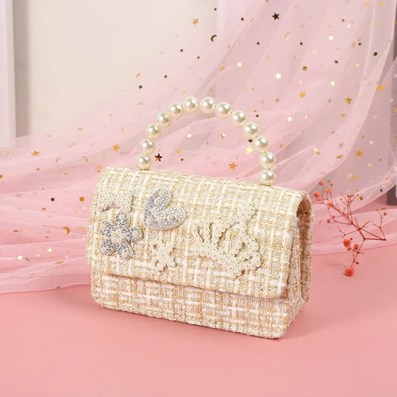 Korean Women Mini Handbags Tote Cute Pearl Messenger Bag Girl Small Coin Wallet Pouch Girls Party Hand Bag Purse