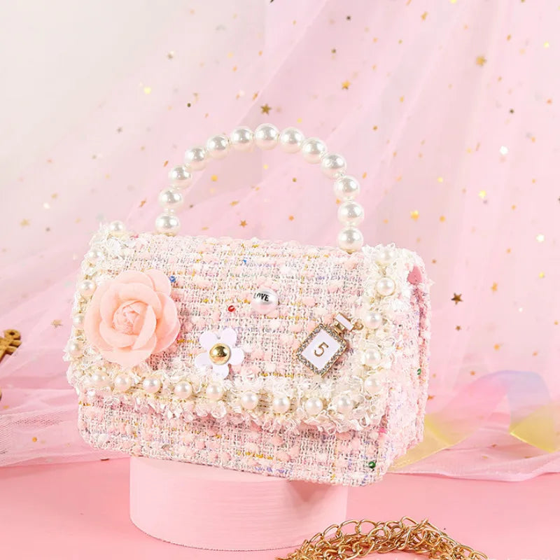Korean Women Mini Handbags Tote Cute Pearl Messenger Bag Girl Small Coin Wallet Pouch Girls Party Hand Bag Purse