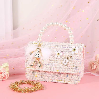 Korean Women Mini Handbags Tote Cute Pearl Messenger Bag Girl Small Coin Wallet Pouch Girls Party Hand Bag Purse