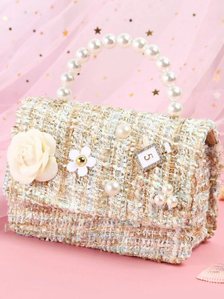 Korean Women Mini Handbags Tote Cute Pearl Messenger Bag Girl Small Coin Wallet Pouch Girls Party Hand Bag Purse