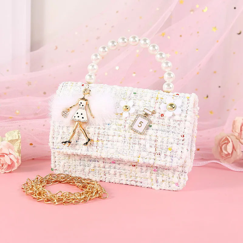 Korean Women Mini Handbags Tote Cute Pearl Messenger Bag Girl Small Coin Wallet Pouch Girls Party Hand Bag Purse