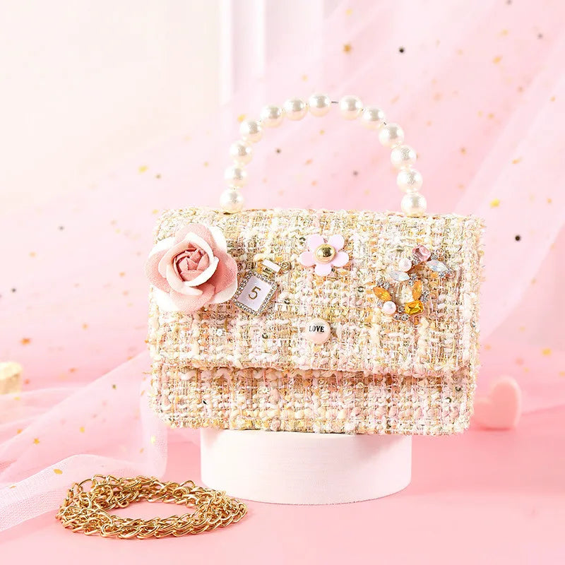 Korean Women Mini Handbags Tote Cute Pearl Messenger Bag Girl Small Coin Wallet Pouch Girls Party Hand Bag Purse