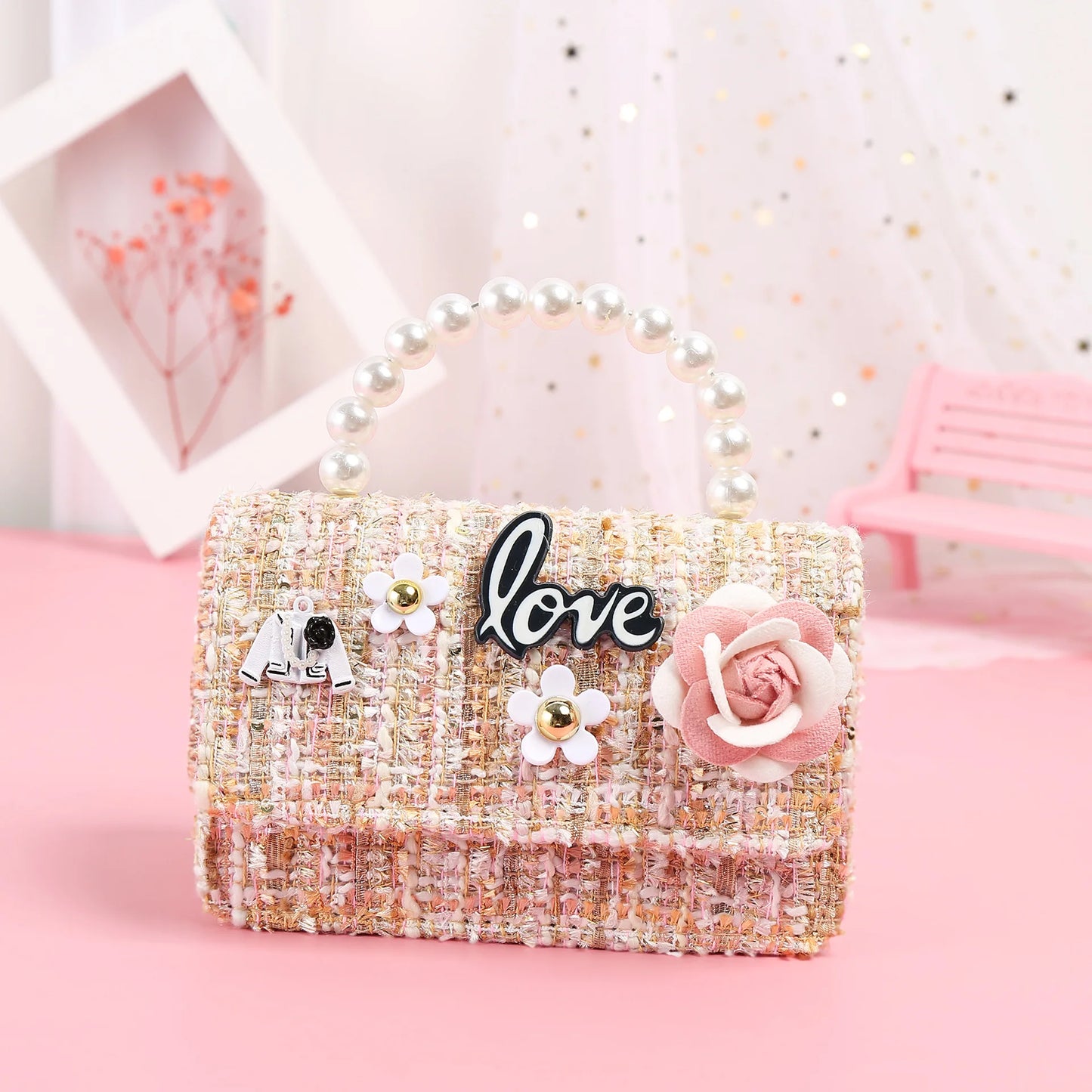 Korean Women Mini Handbags Tote Cute Pearl Messenger Bag Girl Small Coin Wallet Pouch Girls Party Hand Bag Purse
