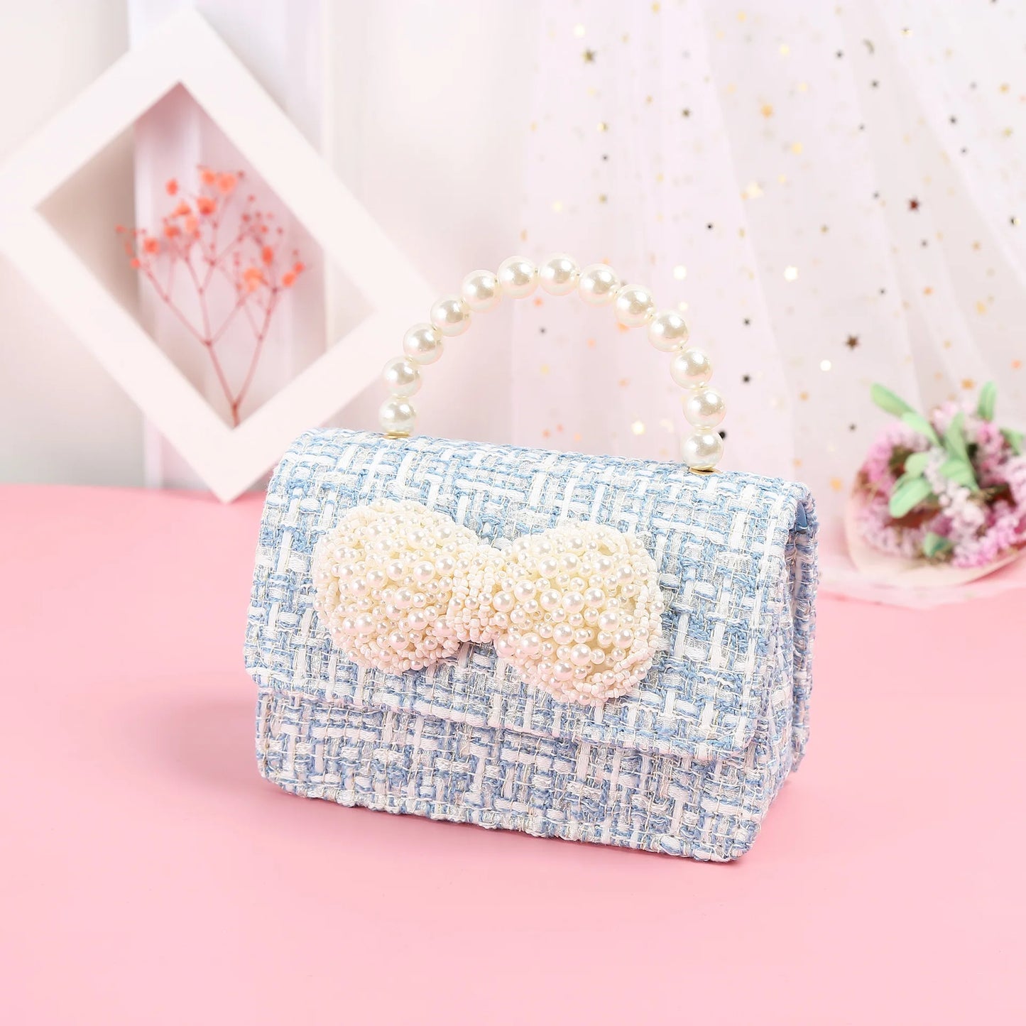 Korean Women Mini Handbags Tote Cute Pearl Messenger Bag Girl Small Coin Wallet Pouch Girls Party Hand Bag Purse