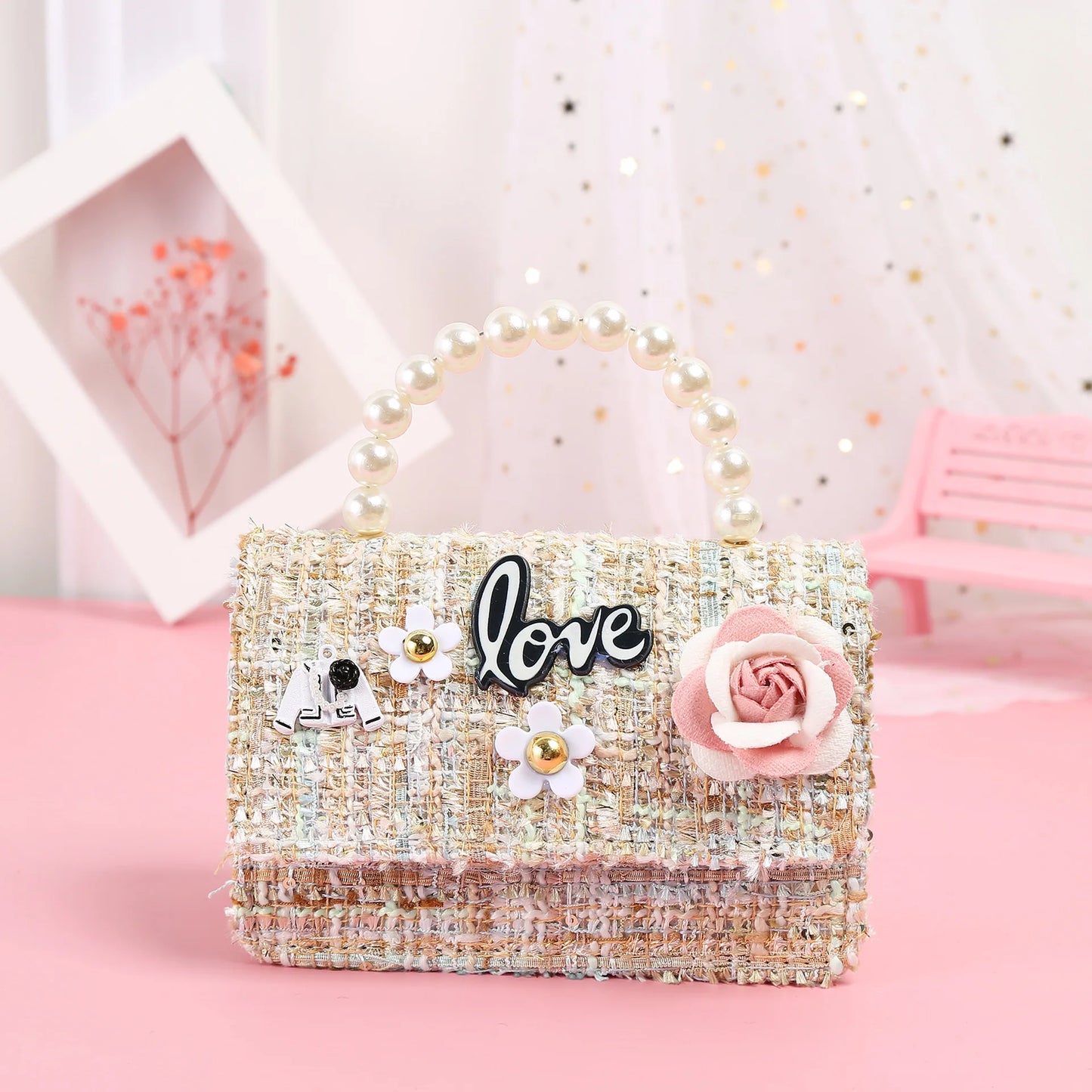 Korean Women Mini Handbags Tote Cute Pearl Messenger Bag Girl Small Coin Wallet Pouch Girls Party Hand Bag Purse