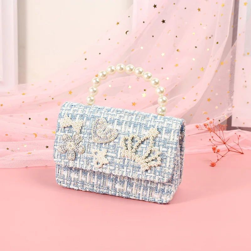 Korean Women Mini Handbags Tote Cute Pearl Messenger Bag Girl Small Coin Wallet Pouch Girls Party Hand Bag Purse