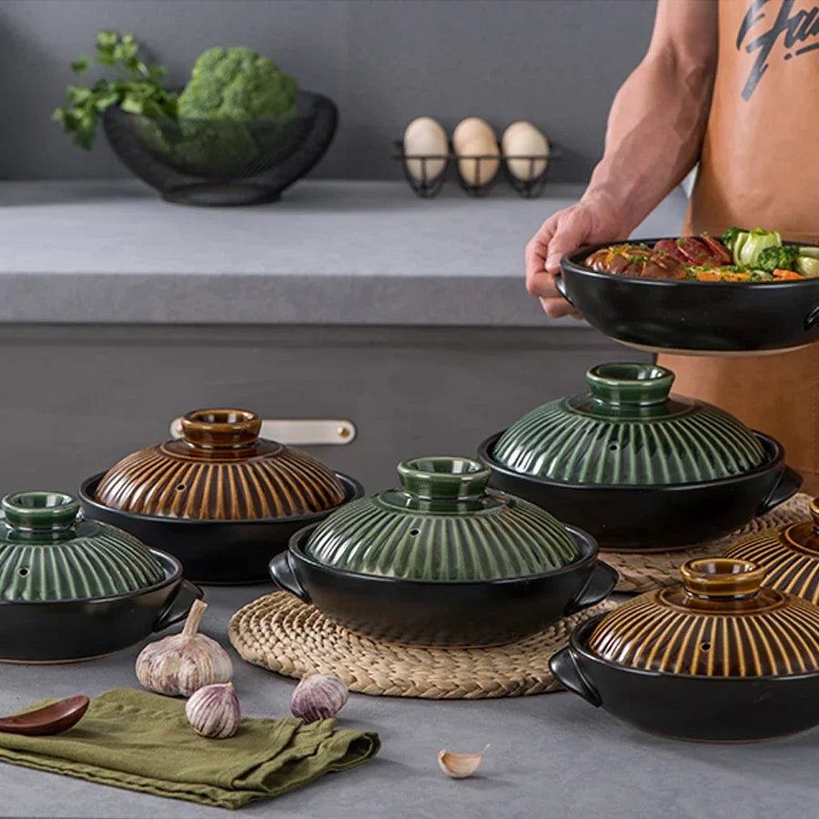 Korean style casserole pottery pot soup pot steamed rice braised chicken rice and heat resistant pot Claypot rice Gas Claypot