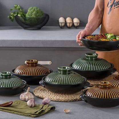 Korean style casserole pottery pot soup pot steamed rice braised chicken rice and heat resistant pot Claypot rice Gas Claypot
