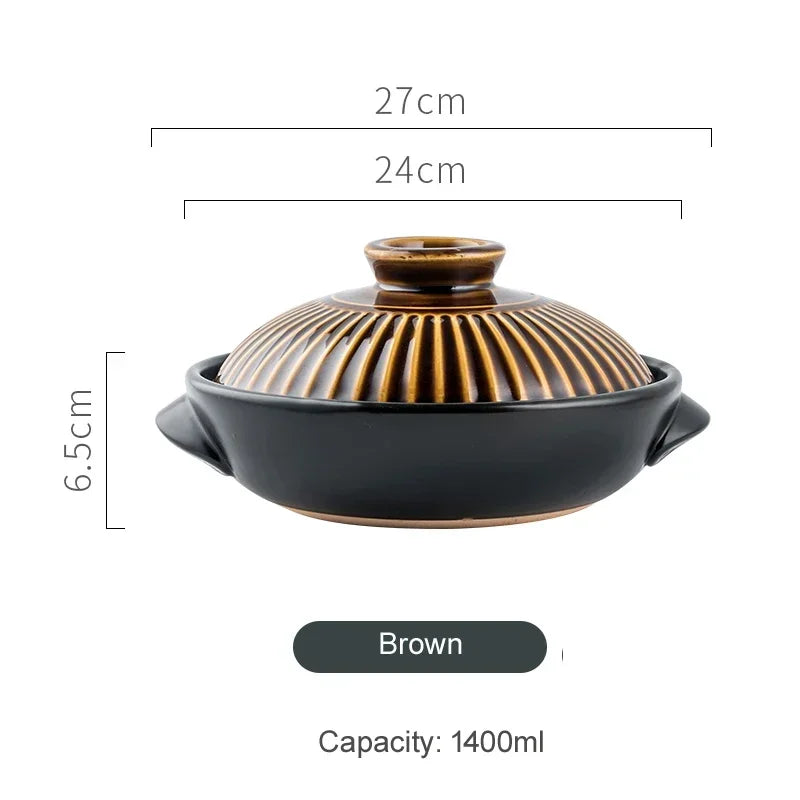 Korean style casserole pottery pot soup pot steamed rice braised chicken rice and heat resistant pot Claypot rice Gas Claypot
