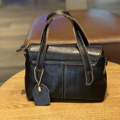 Korean version new mini  Fashion soft cowhide handbag clamshell retro single shoulder crossbody chain women's small square bag