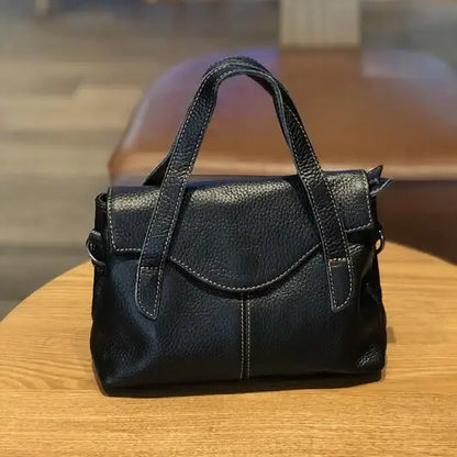 Korean version new mini  Fashion soft cowhide handbag clamshell retro single shoulder crossbody chain women's small square bag