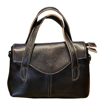 Korean version new mini  Fashion soft cowhide handbag clamshell retro single shoulder crossbody chain women's small square bag