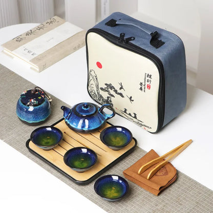 Kung Fu Chinese Style Ceramic Tea Pot Set Tea Ceremony Pottery Tea Ceremony Conjunto Para Cha Juego De Te Tea Service