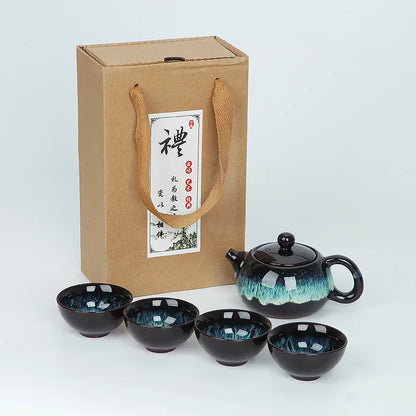 Kung Fu Chinese Style Ceramic Tea Pot Set Tea Ceremony Pottery Tea Ceremony Conjunto Para Cha Juego De Te Tea Service