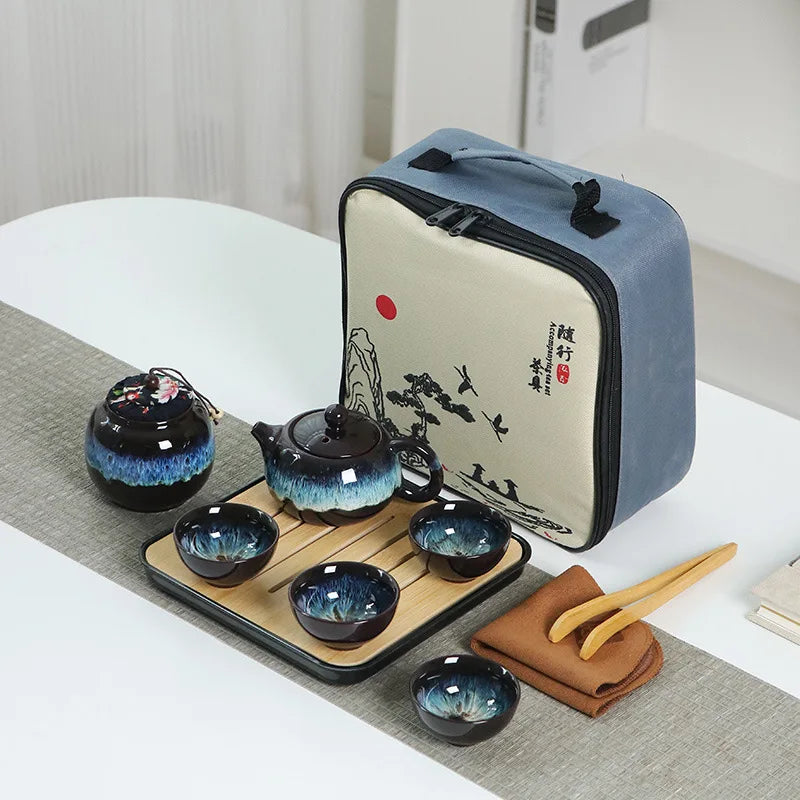 Kung Fu Chinese Style Ceramic Tea Pot Set Tea Ceremony Pottery Tea Ceremony Conjunto Para Cha Juego De Te Tea Service
