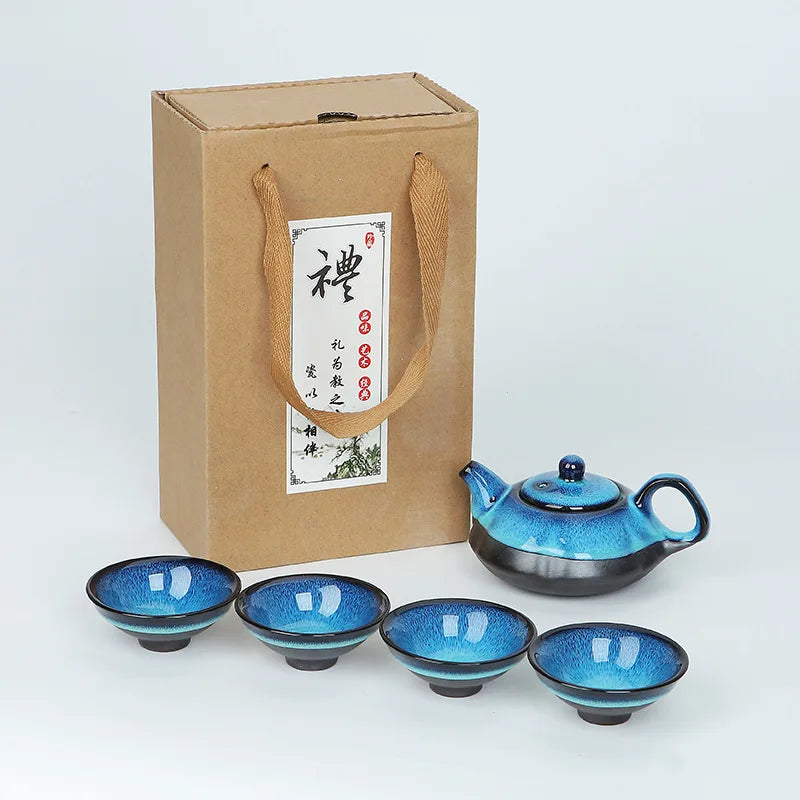 Kung Fu Chinese Style Ceramic Tea Pot Set Tea Ceremony Pottery Tea Ceremony Conjunto Para Cha Juego De Te Tea Service