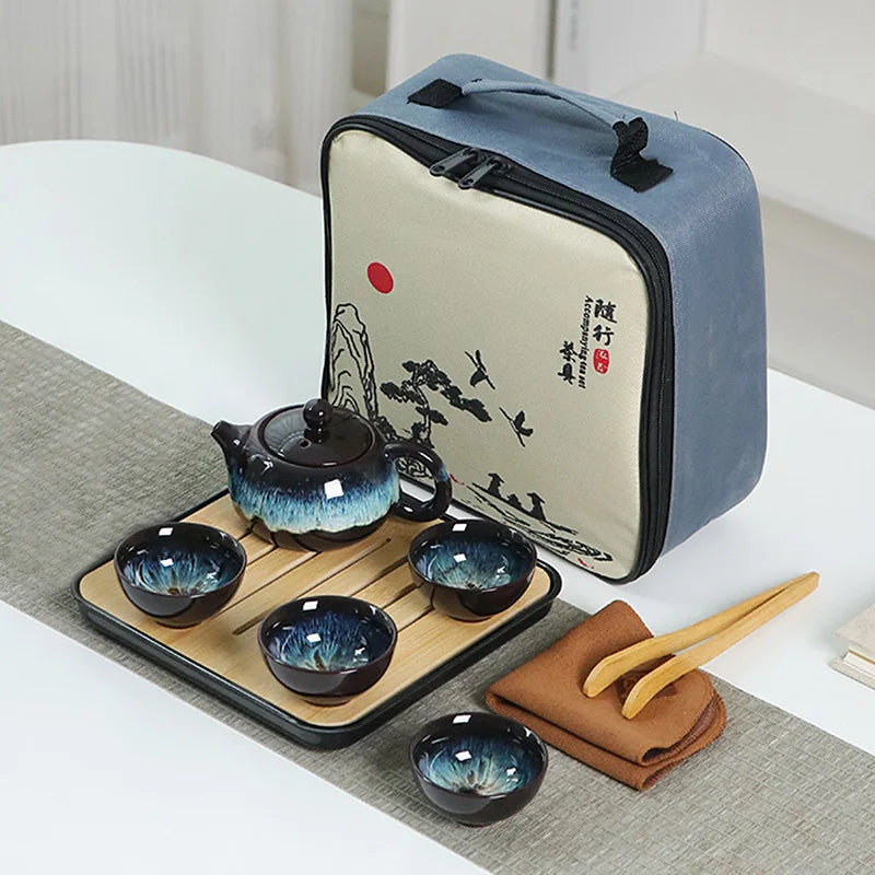 Kung Fu Chinese Style Ceramic Tea Pot Set Tea Ceremony Pottery Tea Ceremony Conjunto Para Cha Juego De Te Tea Service