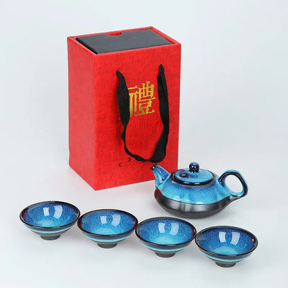 Kung Fu Chinese Style Ceramic Tea Pot Set Tea Ceremony Pottery Tea Ceremony Conjunto Para Cha Juego De Te Tea Service