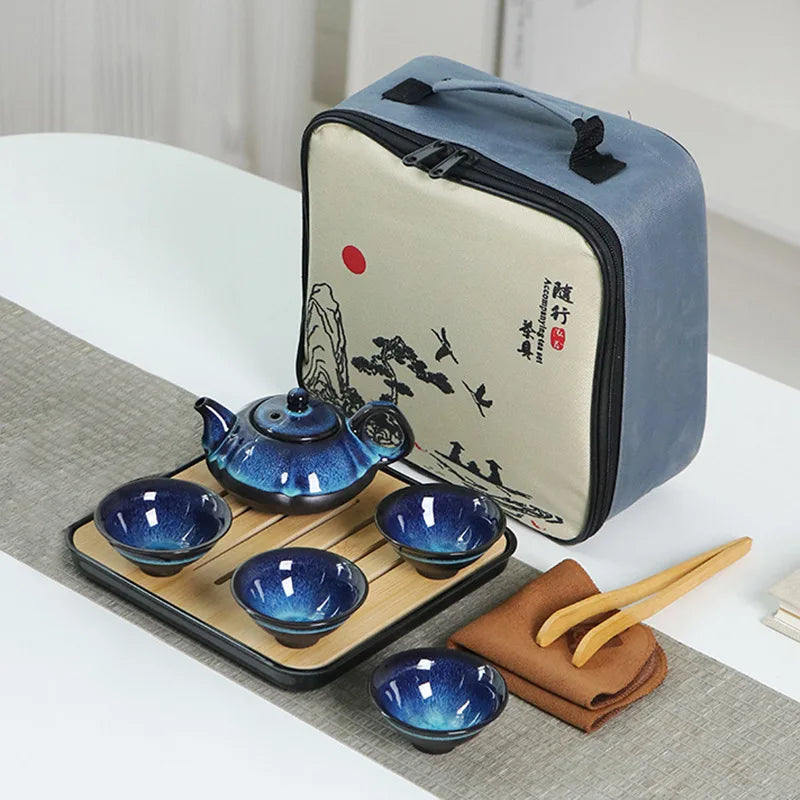 Kung Fu Chinese Style Ceramic Tea Pot Set Tea Ceremony Pottery Tea Ceremony Conjunto Para Cha Juego De Te Tea Service