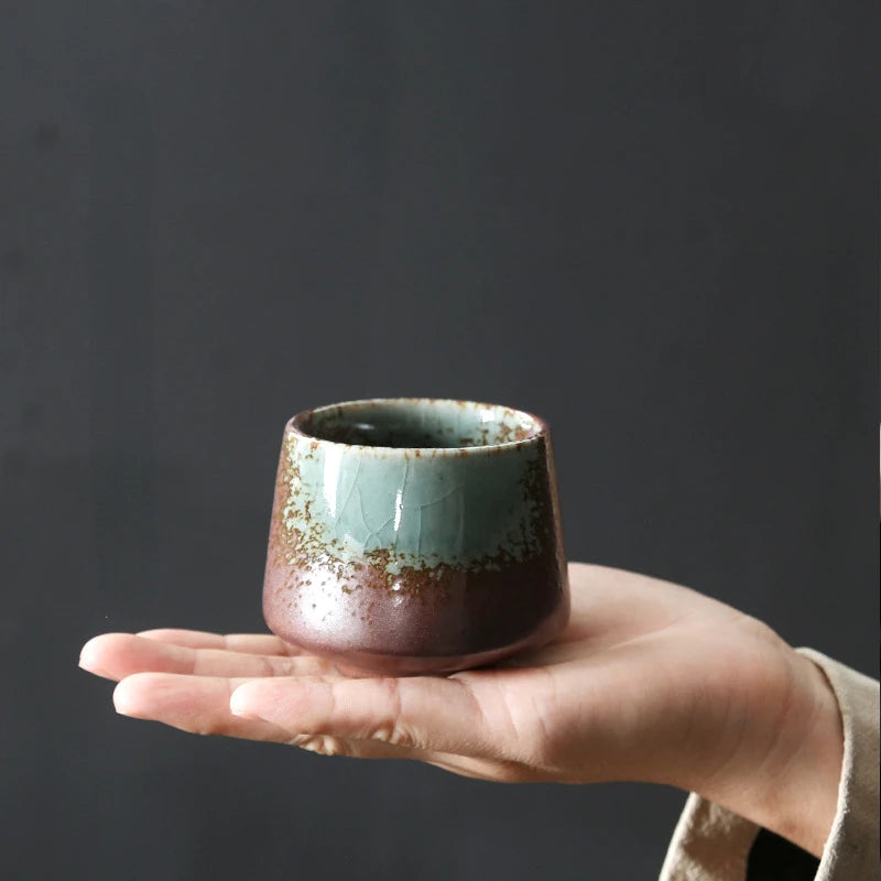 Kung Fu Tea Cup Retro Coffee Cup Japanese-style Porcelain Drinkware Kitchen Dining Bar Home Garden