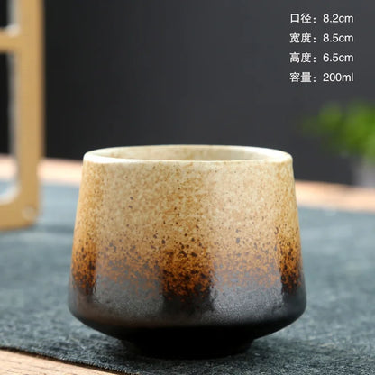 Kung Fu Tea Cup Retro Coffee Cup Japanese-style Porcelain Drinkware Kitchen Dining Bar Home Garden