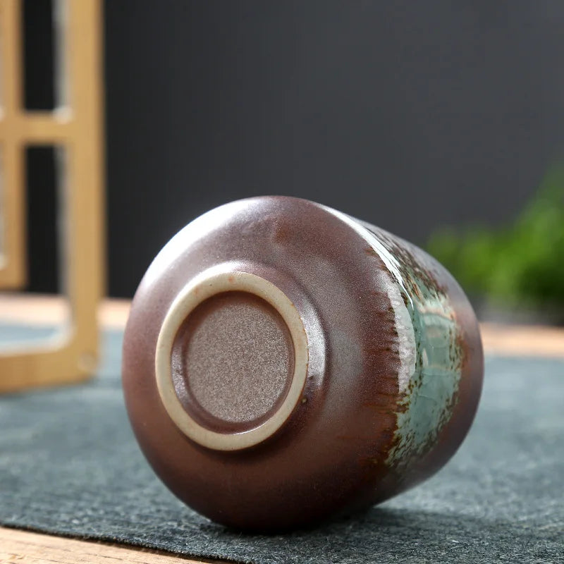 Kung Fu Tea Cup Retro Coffee Cup Japanese-style Porcelain Drinkware Kitchen Dining Bar Home Garden