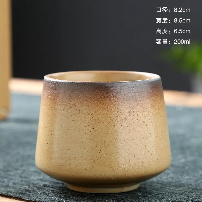 Kung Fu Tea Cup Retro Coffee Cup Japanese-style Porcelain Drinkware Kitchen Dining Bar Home Garden