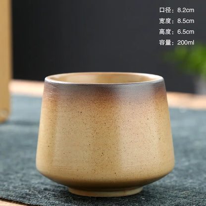 Kung Fu Tea Cup Retro Coffee Cup Japanese-style Porcelain Drinkware Kitchen Dining Bar Home Garden