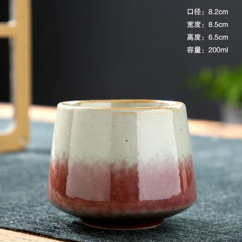 Kung Fu Tea Cup Retro Coffee Cup Japanese-style Porcelain Drinkware Kitchen Dining Bar Home Garden