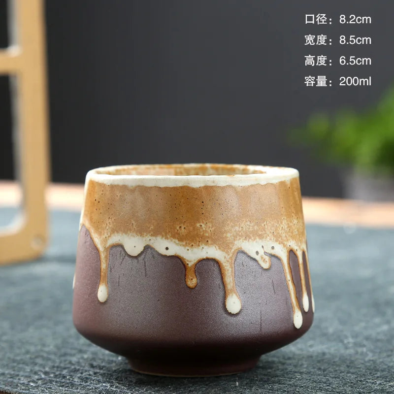 Kung Fu Tea Cup Retro Coffee Cup Japanese-style Porcelain Drinkware Kitchen Dining Bar Home Garden